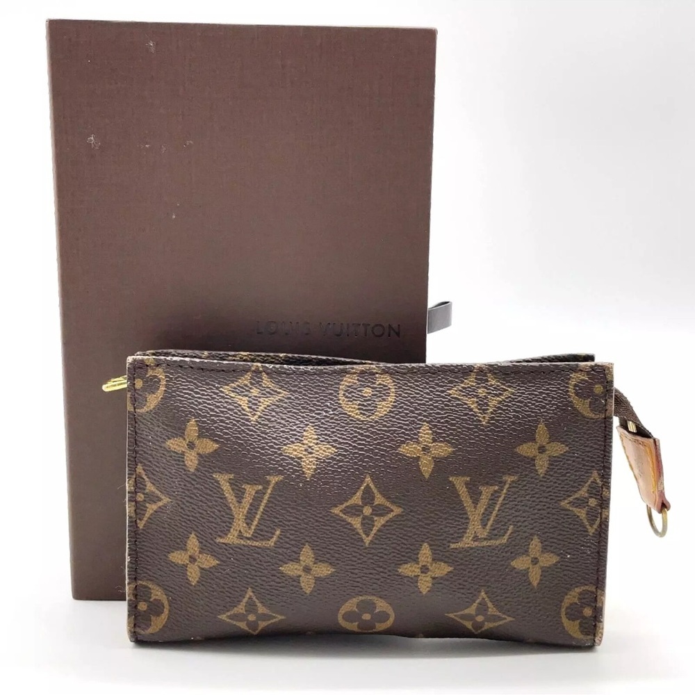 Authentic  Louis Vuitton Monogram Bucket Pouch PM W/Box